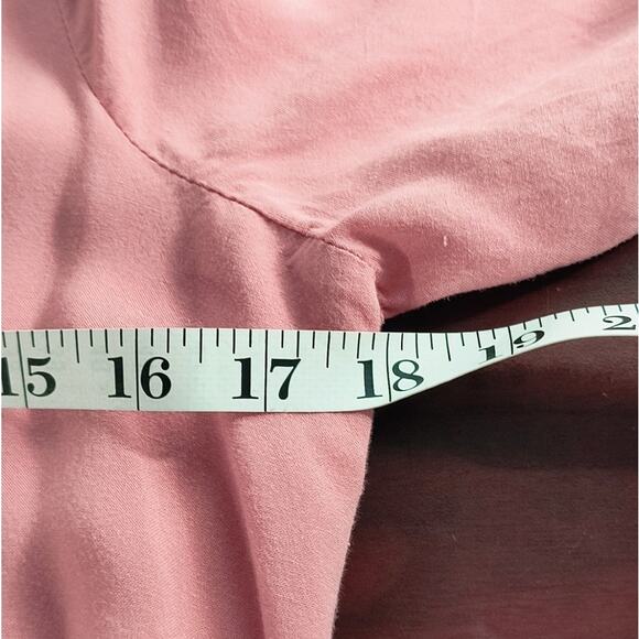 Cupio Boho Tunic Top Women's Size M Pink  3/4 Bell Sleeve Scalloped Lace Trim - Picture 7 of 13